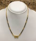 Gold Plated Mangalsutra Necklace 18-Inch Length Chain Golden Vati Tanmaniya Pendant Traditional Black& Gold Beads