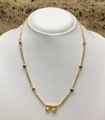 Gold Plated Mangalsutra Necklace 18-Inch Length Chain Golden Vati Tanmaniya Pendant Traditional Black Gold Beads