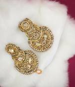 Saizen Floral Gold Plated Studded Drop Earrings Alloy Dangle Earring