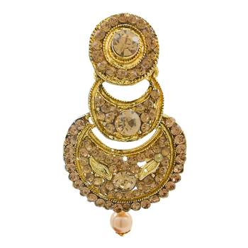 Saizen Floral Gold Plated Studded Drop Earrings Alloy Dangle Earring 3