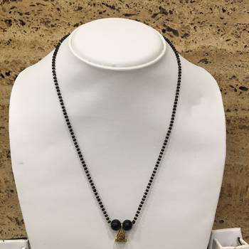 Mangalsutra With Black Beads 24" Length And Modern Pendant Mangalsutra 1