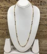 Gold Plated Mangalsutra Necklace 26-Inch Length Chain Traditional Black & Gold Beads S