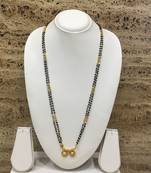 Gold Plated Mangalsutra Necklace 30-Inch Length Chain Golden Vati Tanmaniya Pendant Traditional Black & Gold Beads