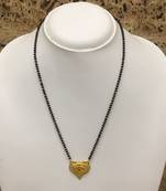 Gold Plated Mangalsutra Necklace 18-Inch Length Chain Golden Plated Pendant And Latkan Traditional Black Beads S