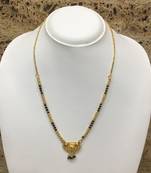 Gold Plated Mangalsutra Necklace 18-Inch Length Chain Golden Plated Pendant And Latkan Traditional Black & Gold Beads
