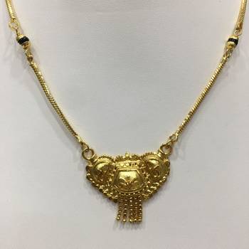 Gold Plated Mangalsutra Necklace 30-Inch Length Chain Golden Plated Pendant And Latkan Traditional Black & Gold Beads 2