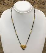 Gold Plated Mangalsutra Necklace 20-Inch Length Chain Golden Plated Pendant And Latkan Traditional Black & Gold Beads