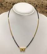 Gold Plated Mangalsutra Necklace 18-Inch Length Chain Golden Vati Tanmaniya Pendant Traditional Black& Gold Beads