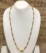 26-Inch Length Chain Golden Double Vati Tanmaniya Pendant Traditional Black & Gold Beads