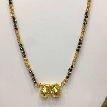 26-Inch Length Chain Golden Double Vati Tanmaniya Pendant Traditional Black & Gold Beads 2
