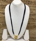 30-Inch Length Chain Golden Vati Tanmaniya Pendant Traditional Black Beads 6 Line Multilayer