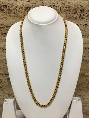 gold mangalsutra plated chain beads length necklace traditional inch