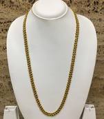 Gold Plated Mangalsutra Necklace 26-Inch Length Chain Traditional Black & Gold Beads S