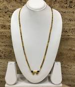 36-Inch Length Chain Golden 2 Laxmi Coin Vati Tanmaniya Pendant Traditional Black & Gold Beads