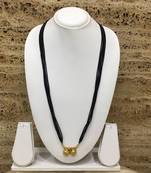 30-Inch Length Chain Golden Double Vati Tanmaniya Pendant Traditional Black Beads 6 Line Multilayer