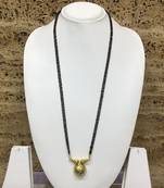 Gold Plated Mangalsutra Necklace 36-Inch Length Chain Golden Vati Tanmaniya Pendant Traditional Black & Gold Beads