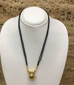 Gold Plated Mangalsutra Necklace 18-Inch Length Chain Golden Vati Tanmaniya Pendant Traditional Black Beads S