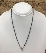 Gold Plated Mangalsutra Necklace 18-Inch Length Gold & Silver American Diamond Solitaire Square Pendant