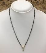 Gold Plated Mangalsutra Necklace 18-Inch Length Gold & Silver American Diamond Solitaire Triangle Pendant