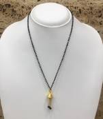 Mangalsutra 20-Inch Length Gold Plated Jhumki Pendent Pendant And Latkan Traditional Black Mani (Beads) Short