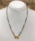 Mangalsutra 18-Inch Length Gold Plated Vati Tanmaniya Pendent Black Gold Mani (Beads)Traditional Maharashtrian