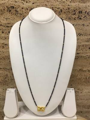 Mangalsutra 32-Inch Length Gold Plated Vati Tanmaniya Pendent Black Mani (Beads)Traditional Maharashtrian 1
