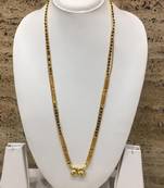 26-Inch Length Gold Plated Vati Tanmaniya Pendent Black Mani (Beads) Long Chain Mangalsutra