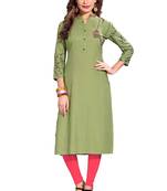 Light-green printed rayon kurti