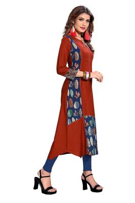 Multicolor printed rayon kurti 3