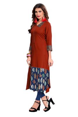 Multicolor printed rayon kurti 4