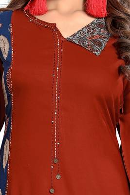Multicolor printed rayon kurti 5