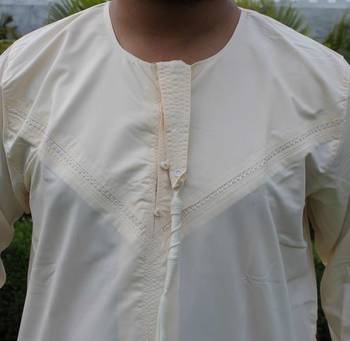 Yellow plain cotton poly galabiyyas 4