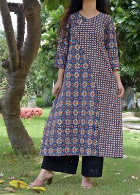 Multicolor printed cotton kurta 1