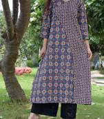 Multicolor printed cotton kurta