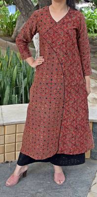 Multicolor printed chanderi cotton kurta 1