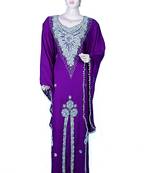 Purple embroidered georgette islamic kaftan