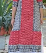 Red hand woven cotton kurta