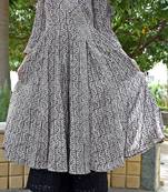 Black printed cotton kurta