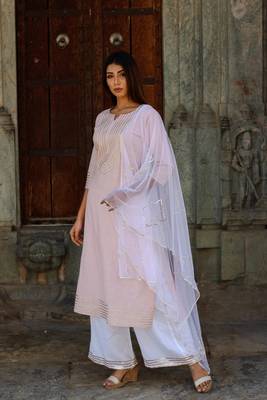Blush Pink gota  Kurta Palazzo set 1
