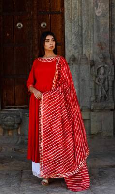 Red gota kurta Palazzo set 2