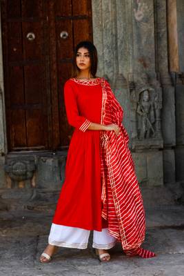 Red gota kurta Palazzo set 4