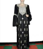 Black embroidered georgette islamic kaftan