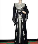 Black embroidered georgette islamic kaftan