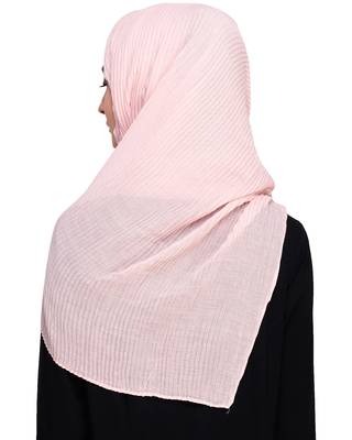 Pink plain cotton hijab 5