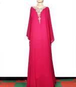 Rani pink embroidered georgette islamic kaftan