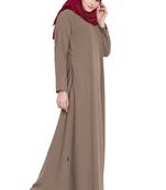 Beige a-line simple abaya