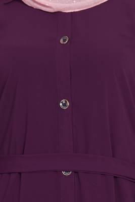 Purple front open girls stylish abaya 4