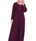 Wine front open girls stylish abaya