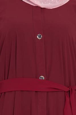 Maroon front open girls stylish abaya 5