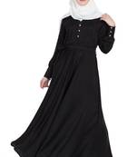 Black nida designer large flared abaya